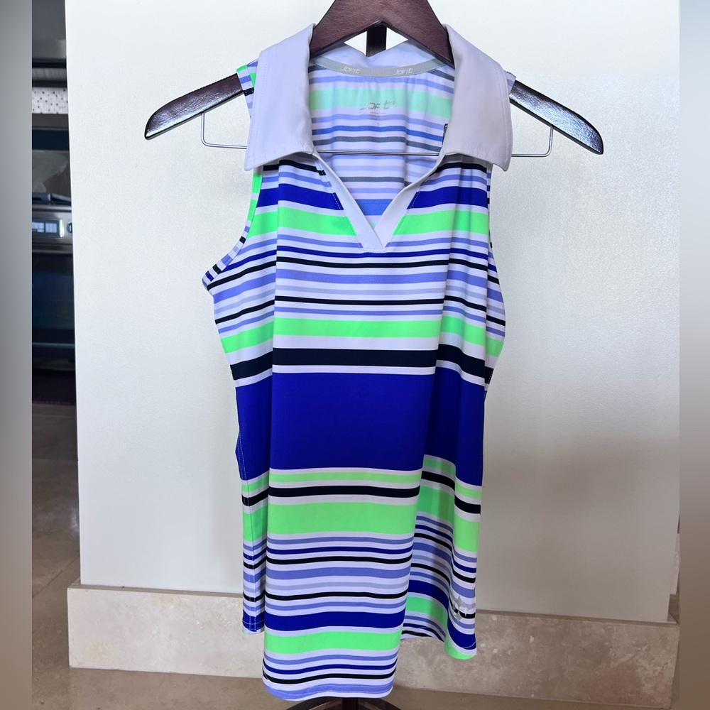 Jofit Multicolor Striped sleeveless, racer back polo
